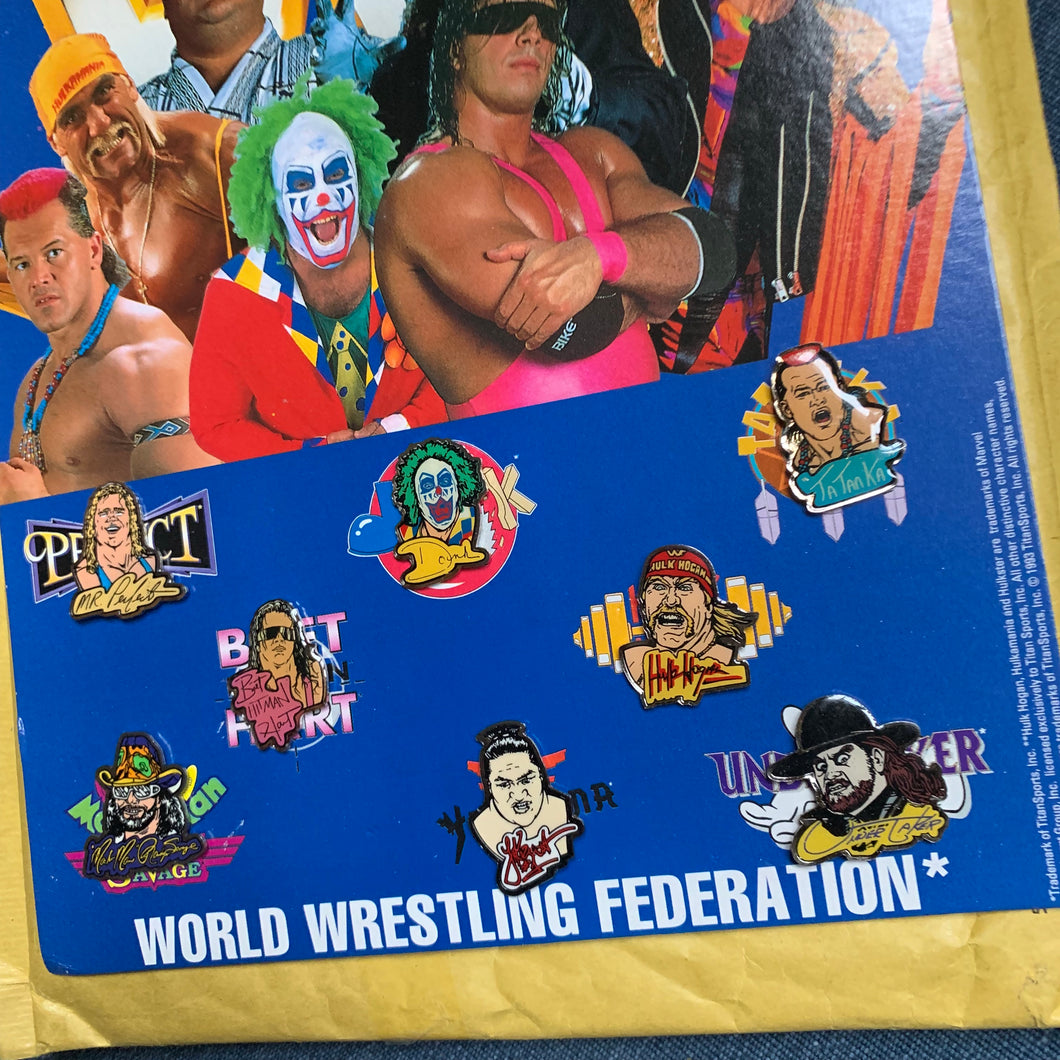 Complete WWF Cartoon Badge Set