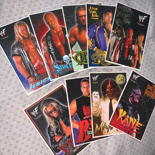 WWF Attitude Era Postcard Set (Full Set Of 9)