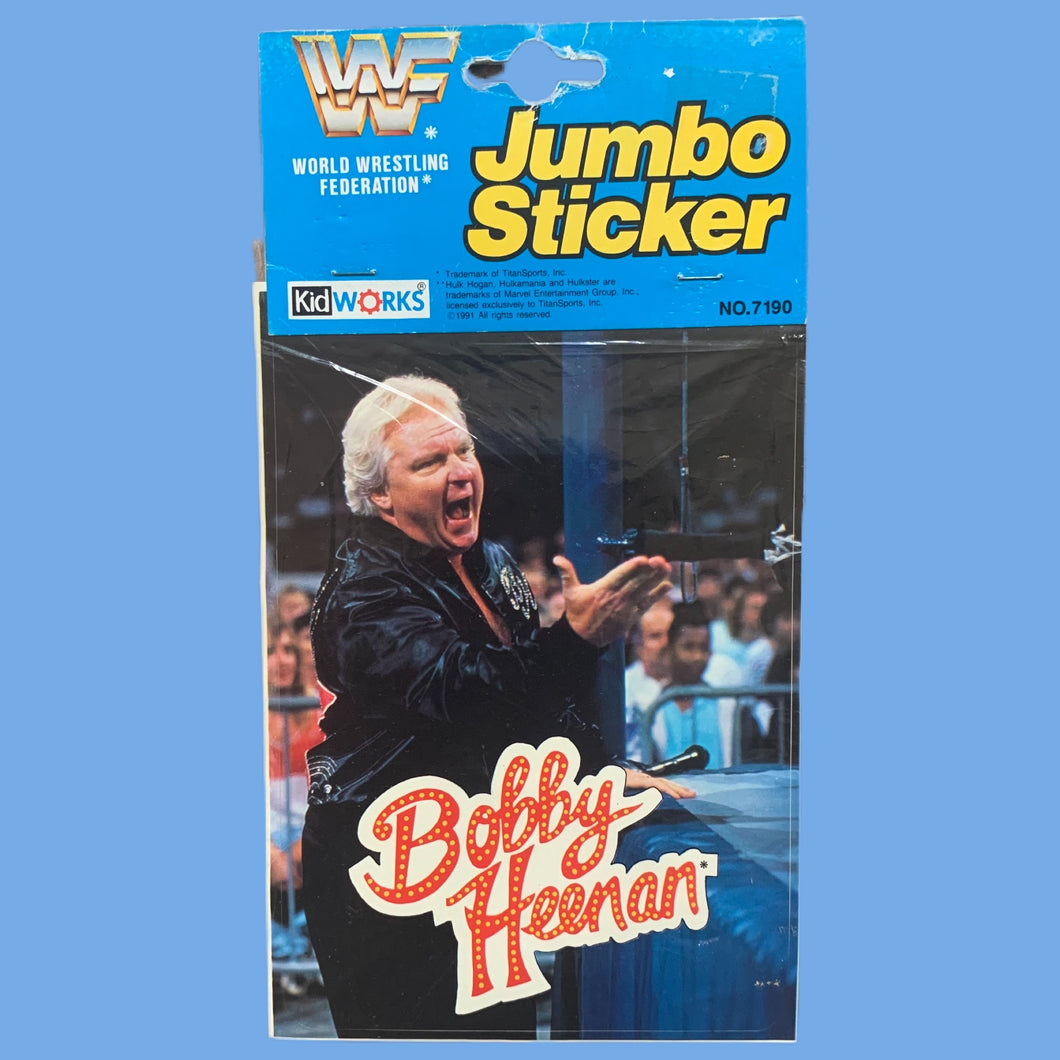 WWF 1990 Bobby Heenan Jumbo Sticker (New Sealed)