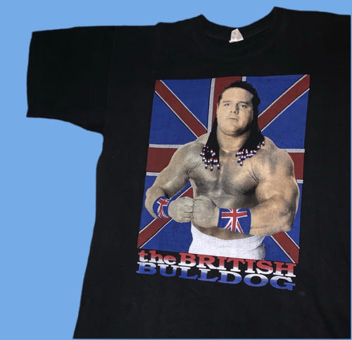 WWF 1990 European Release British Bulldog Tee