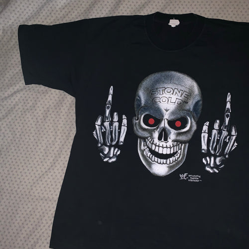 WWF Stone Cold Middle Finger Tee