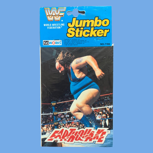 WWF 1990 Earthquake Jumbo Sticker (New Sealed)